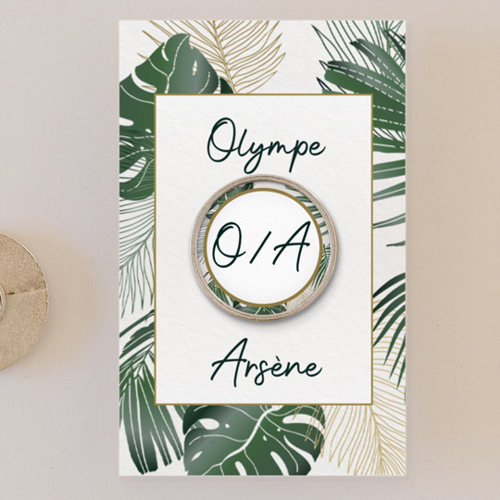 Pin's :univers de mariage Cadre tropical à personnaliser