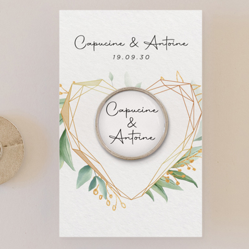 Pin's :univers de mariage Coeur géométrique à personnaliser