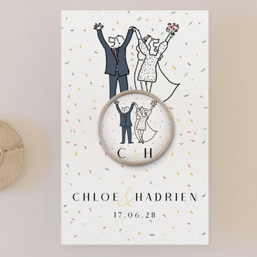 Pin's :univers de mariage Confettis à personnaliser