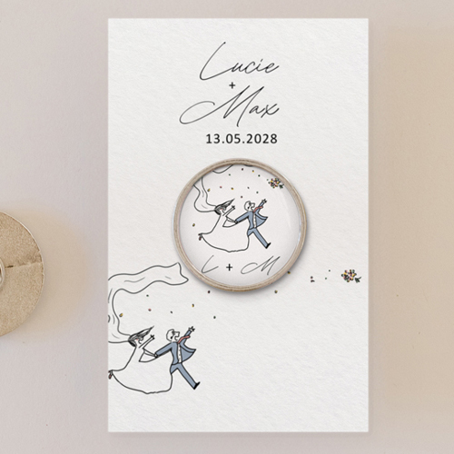 Pin's :univers de mariage Coup de vent à personnaliser