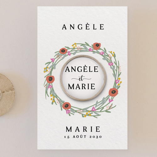 Pin's :univers de mariage Couronne de fleurs à personnaliser