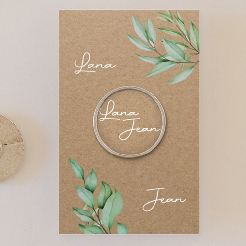 Pin's :univers de mariage Feuilles kraft à personnaliser