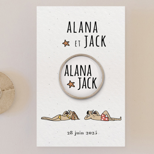 Pin's :univers de mariage Plage à personnaliser