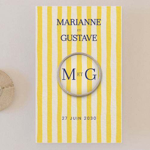 Pin's :univers de mariage Stripes Jaune à personnaliser