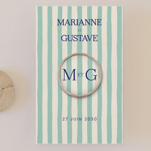 Pin's :univers de mariage Stripes Vert à personnaliser