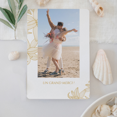 Remerciements de mariage Lys à personnaliser