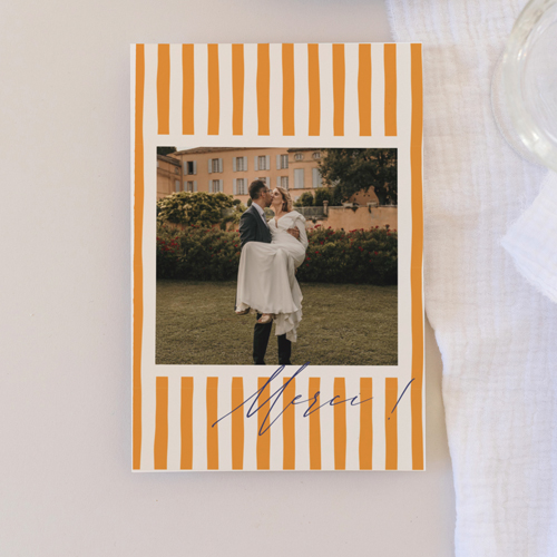 Remerciements de mariage Stripes Orange à personnaliser