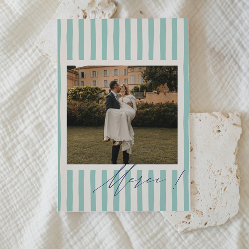 Remerciements de mariage Stripes Vert à personnaliser