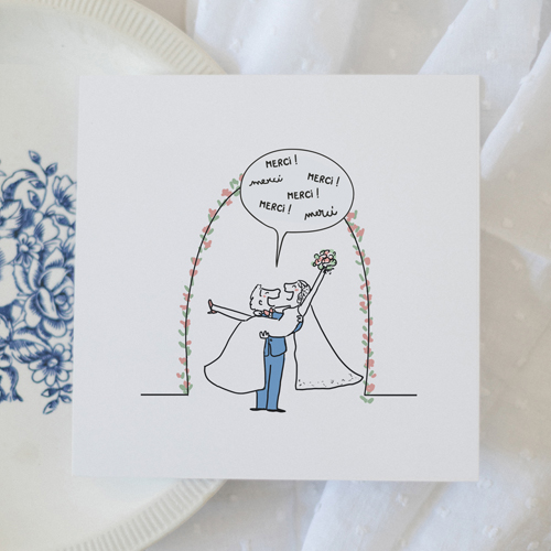 Remerciements de mariage Vive les Mariés à personnaliser