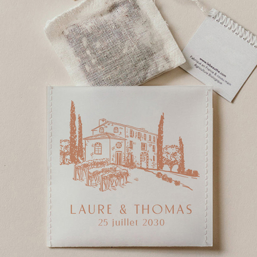 Sachet de thé de mariage Alba à personnaliser