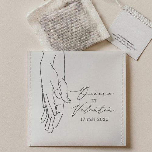 Sachet de thé de mariage Alliance à personnaliser
