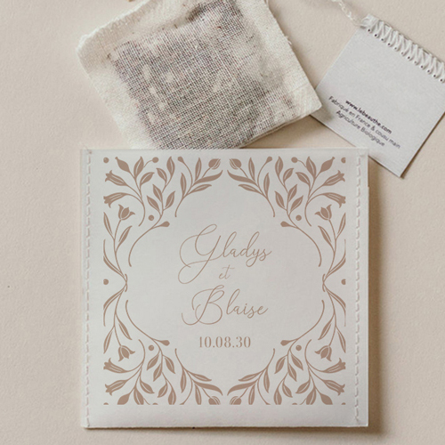 Sachet de thé de mariage Alouette à personnaliser