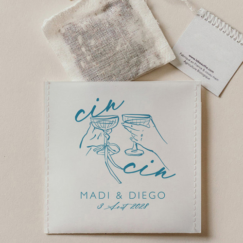 Sachet de thé de mariage Cincin à personnaliser