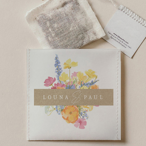 Sachet de thé de mariage Corolle à personnaliser