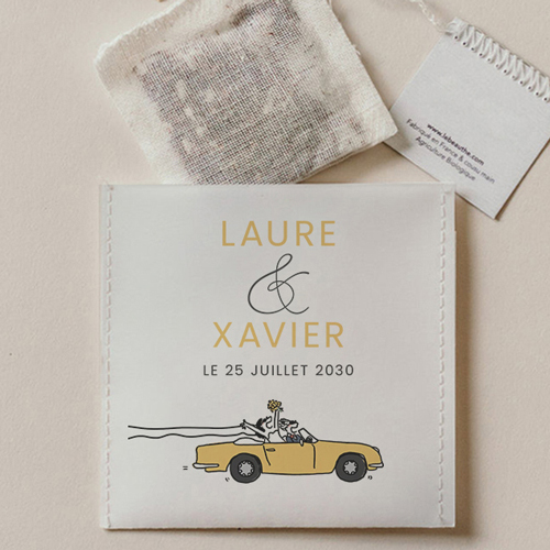 Sachet de thé de mariage Décapotable à personnaliser