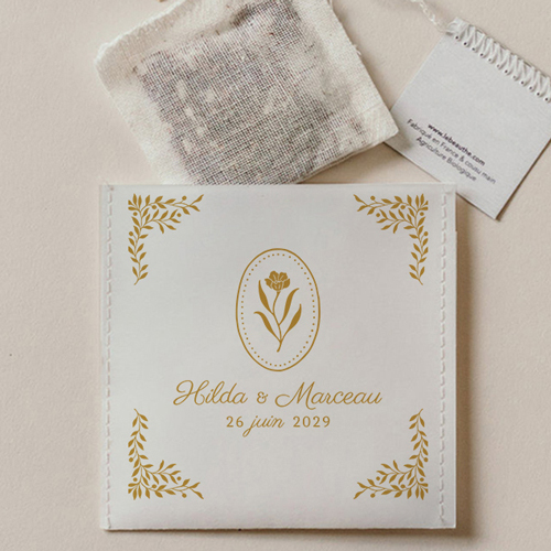 Sachet de thé de mariage Ivyrose à personnaliser