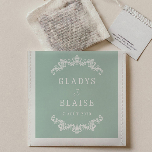 Sachet de thé de mariage Lacewood à personnaliser