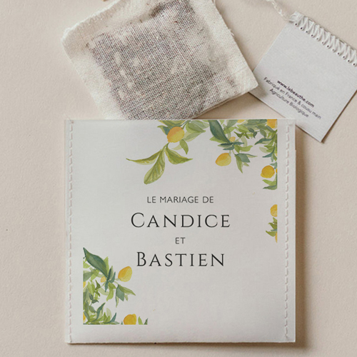 Sachet de thé de mariage Limonier à personnaliser