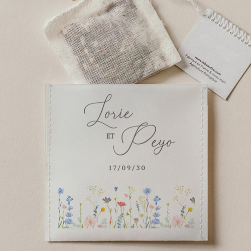 Sachet de thé de mariage Lisière à personnaliser