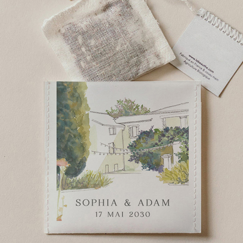 Sachet de thé de mariage Mas à personnaliser