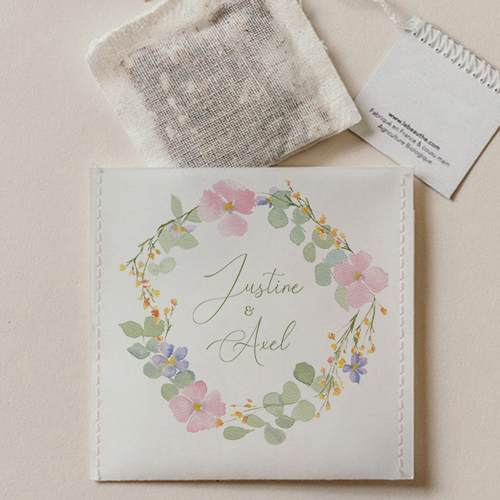 Sachet de thé de mariage Rosée à personnaliser