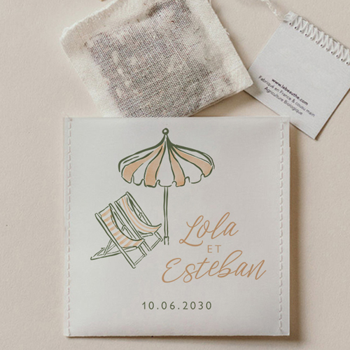 Sachet de thé de mariage Transat à personnaliser