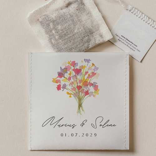 Sachet de thé de mariage Vibrance à personnaliser