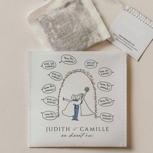 Sachet de thé de mariage Vive les Mariés à personnaliser
