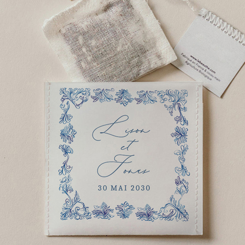Sachet de thé de mariage Volute à personnaliser