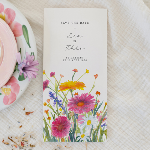 Save the date de mariage Bucolique à personnaliser