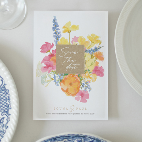 Save the date de mariage Corolle à personnaliser