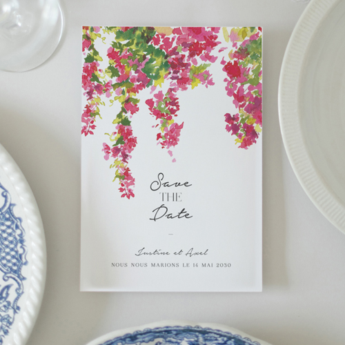 Save the date de mariage Fushia à personnaliser