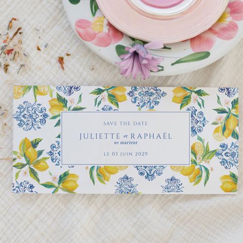 Save the date de mariage Lemon Vibes à personnaliser