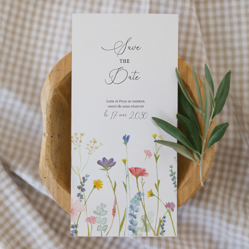 Save the date de mariage Lisière à personnaliser