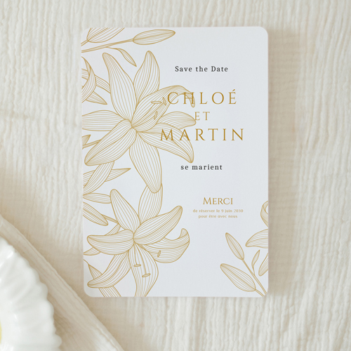 Save the date de mariage Lys à personnaliser