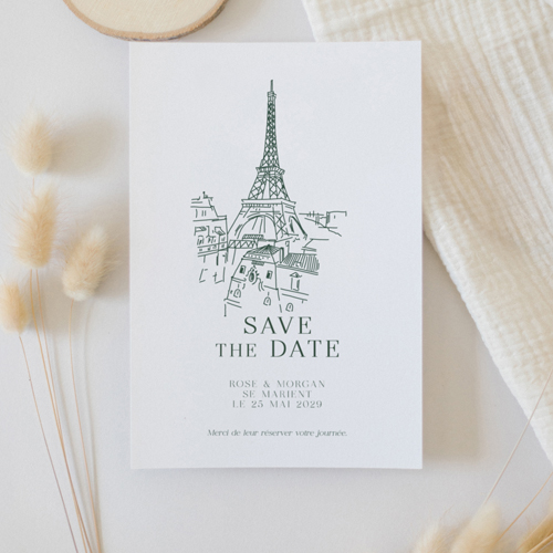 Save the date de mariage Paris à personnaliser