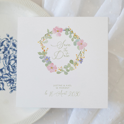 Save the date de mariage Rosée à personnaliser