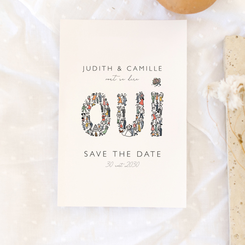 Save the date de mariage Un grand Oui à personnaliser