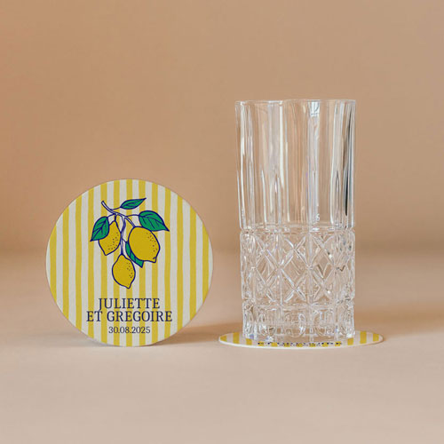 Sous-bock de mariage Acidulé à personnaliser