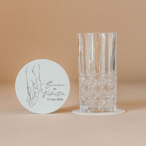 Sous-bock de mariage Alliance à personnaliser