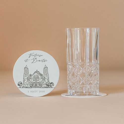 Sous-bock de mariage Basilia à personnaliser