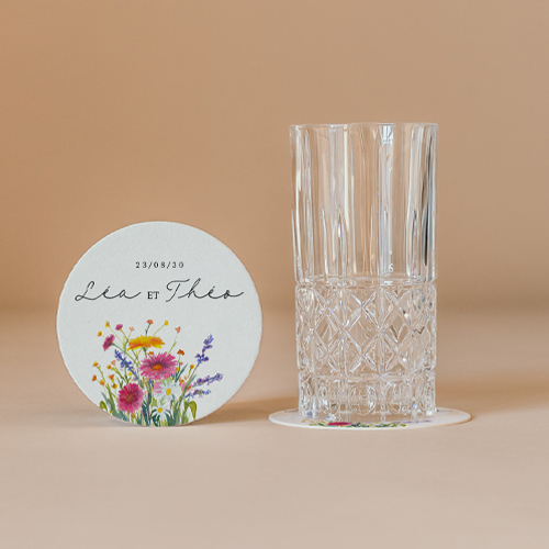 Sous-bock de mariage Bucolique à personnaliser