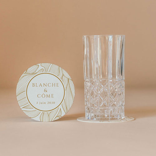 Sous-bock de mariage Chantilly à personnaliser