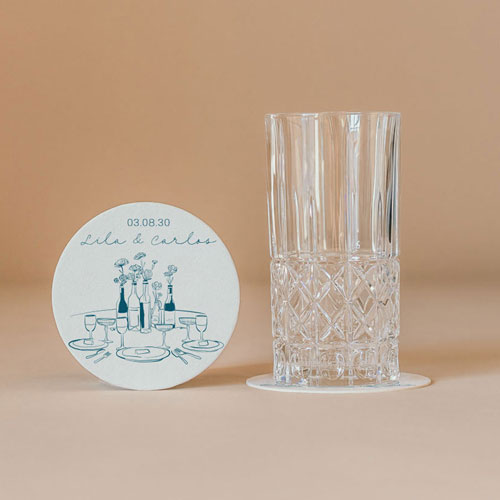 Sous-bock de mariage Constance à personnaliser