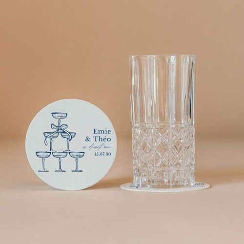 Sous-bock de mariage Cristel à personnaliser