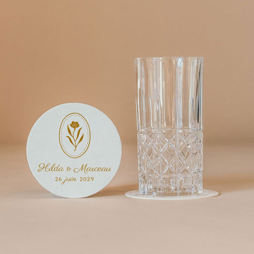 Sous-bock de mariage Ivyrose à personnaliser