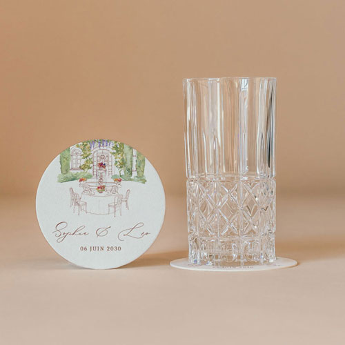 Sous-bock de mariage La Bâtisse à personnaliser