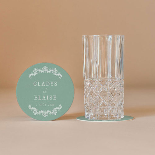 Sous-bock de mariage Lacewood à personnaliser