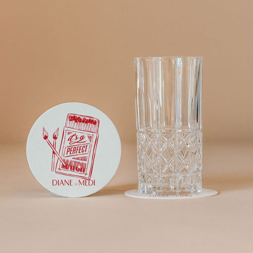 Sous-bock de mariage Le Match à personnaliser