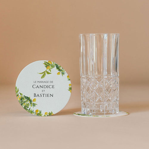 Sous-bock de mariage Limonier à personnaliser